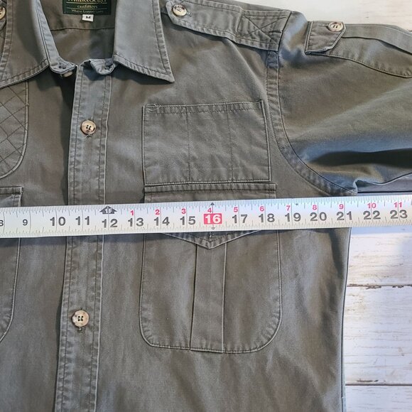 Vintage Willis and Geiger Shooting Hunting Shirt Army Green Men Med Utility USA - Picture 5 of 11